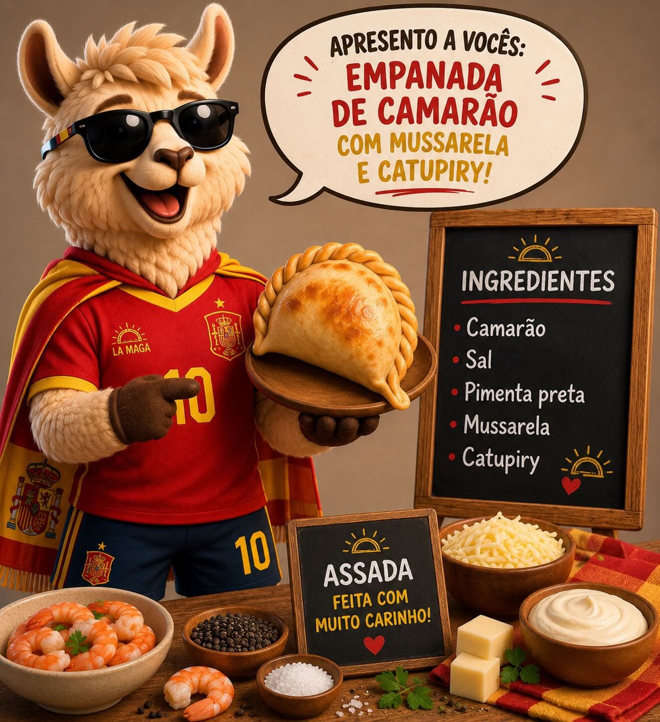 Empanada de camarão com catupiry